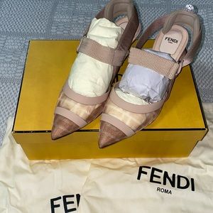 Fendi Colibri Beige Mesh Pumps Size 37